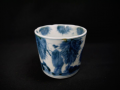 古伊万里染付蕎麦猪口　寒山拾得　天明様式　t-313
