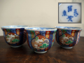 古伊万里色絵蕎麦猪口３客 冨貴長春 雨龍祥瑞　t-708