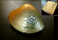 蛤香合 蘭画　中村湖彩　茶道具　漆芸　k-113