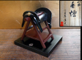 塗物漆器　和鞍　香炉 小笠原清忠 弓馬術礼法小笠原教場　k-129
