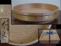 茶道具 木具師 橋村萬象 金箔散シ 曲菓子盆 脚付き菓子器　k-257