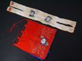 古布　縮緬細工　赤ちり白ちりに可愛い手刺繍　雛祭り　雛飾り　雛人形　n-74