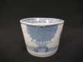 古伊万里　染付　蕎麦猪口　竹笹と太湖石　ニュウ直し有　t-1881