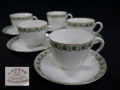 オールドノリタケ　カップ＆ソーサー５客　ヤジロベー　日本陶器会社　NORITAKE　t-1916　