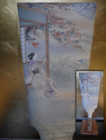 古布江戸縮緬 羽子板 元禄美人 在銘　n-28b