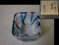 夏の茶道具　ガラス　蓋置　義山「銀河」 長寿作　g-206