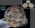 古伊万里　色絵膾皿3客　桐唐草に鳳凰見込み雲龍　華やかな吉祥文　t-2474