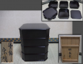 茶道具　菓子器　縁高重　四段　塗師　宗明　掻き合せ　それぞれに蓋付　弁当箱にも　k-675