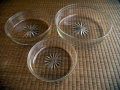 切子 透明ガラス 三つ重ね平鉢 大正～　g-100