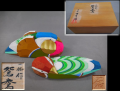 平安田中彌　一佑作　木彫人形　鴛鴦(えんおう)　おしどり　共箱　縁起物　飾り物　s-765　