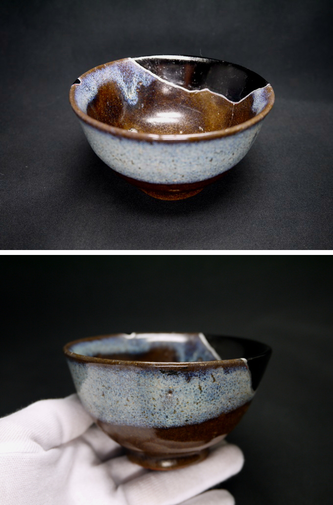 古唐津 椎の峰窯 小茶碗 趣ある灰釉の景色 t-743 | ギャラリーHISAKO 