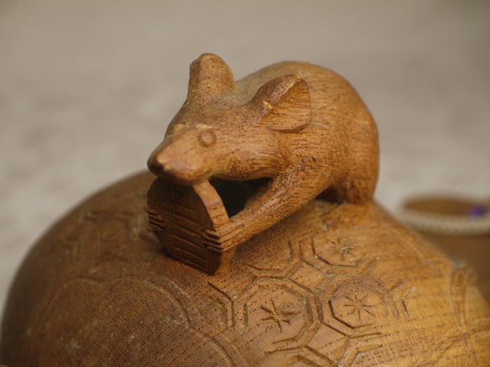 木彫 宝槌と鼠 越中井波彫刻 堀井久彰 作 在銘 s-630 | ギャラリー 